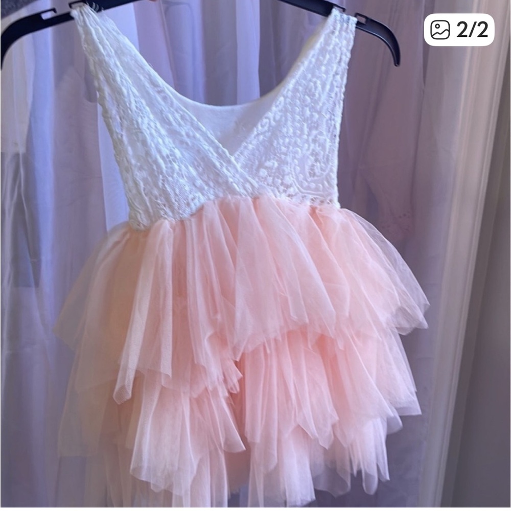 Pink Flower Girl Dress
